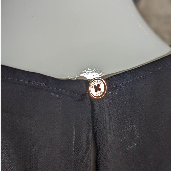 Michael Kors Black Tiered Sleeveless Top Sheer Panels Woman's Size Small‎ - Picture 8 of 16